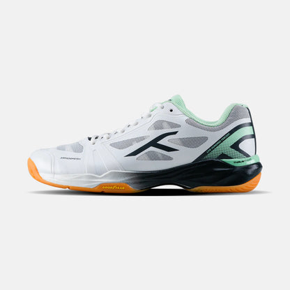 Hundred Phenom White/Green Badminton Shoes