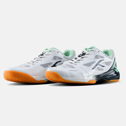 Hundred Phenom White/Green Badminton Shoes