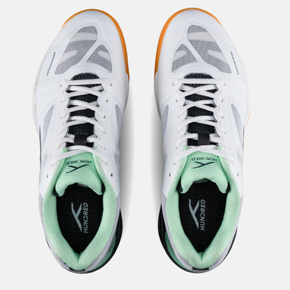 Hundred Phenom White/Green Badminton Shoes